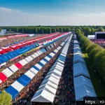 Home 17 이벤트기획과 데이터 분석의 중요성 - A vibrant outdoor music festival scene in the Netherlands, showing diverse attendees wearing casual ...